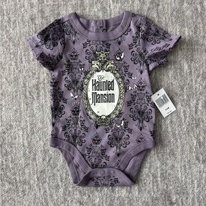 Lavender Baby Onesie with Black Pattern